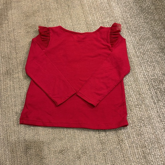 NWT ~ H&M RED LONG SLEEVED TOP W/ RUFFLE SHOULDERS - Picture 5 of 8